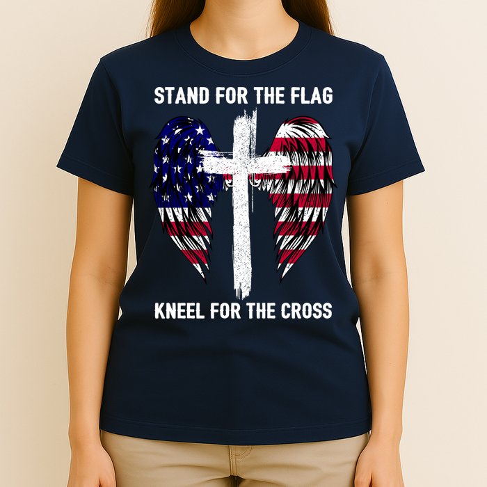 Stand For The Flag Kneel For The Cross USA Eagle T-Shirt