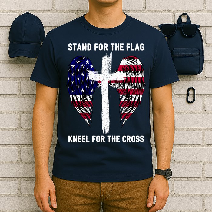 Stand For The Flag Kneel For The Cross USA Eagle T-Shirt