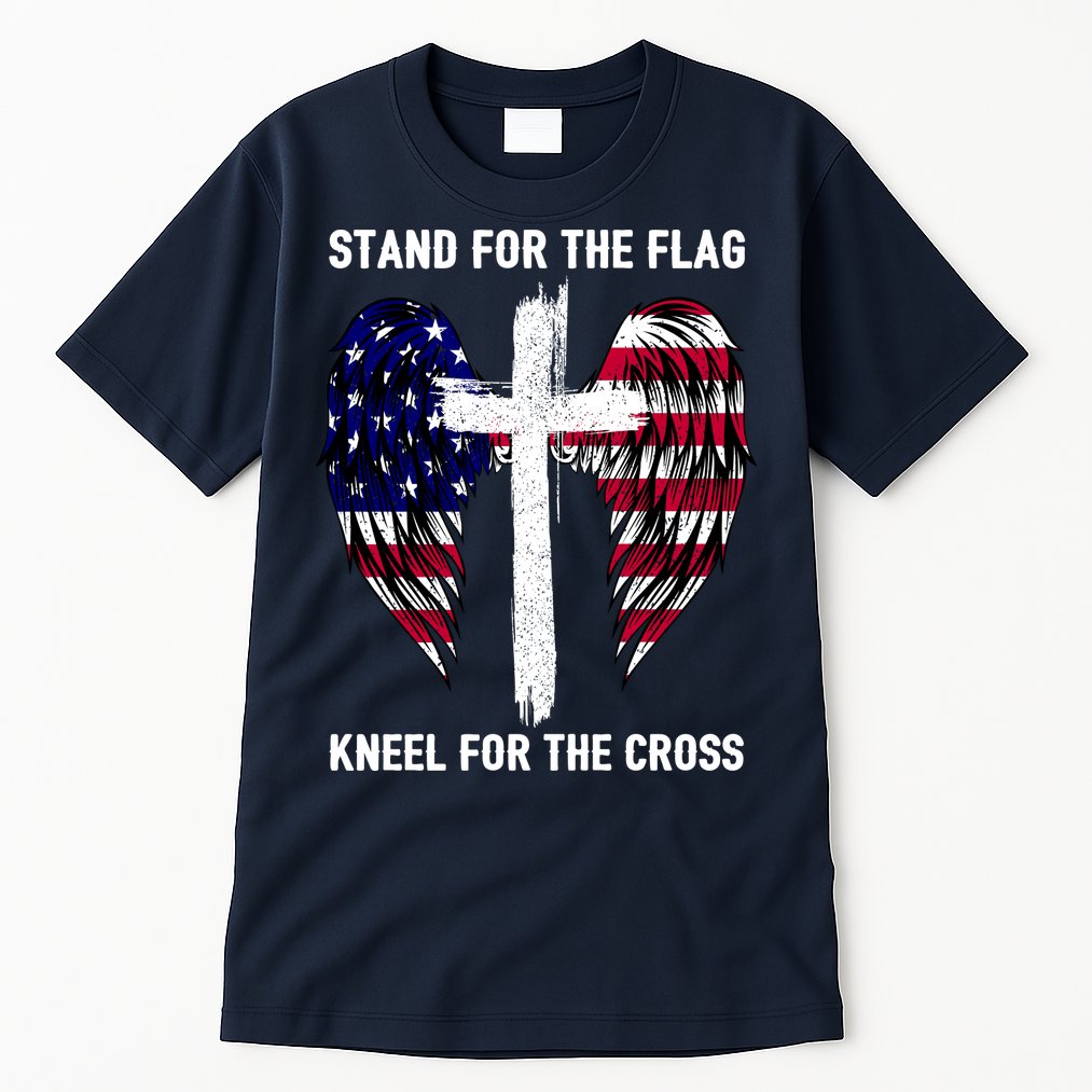 Stand For The Flag Kneel For The Cross USA Eagle Tall T-Shirt