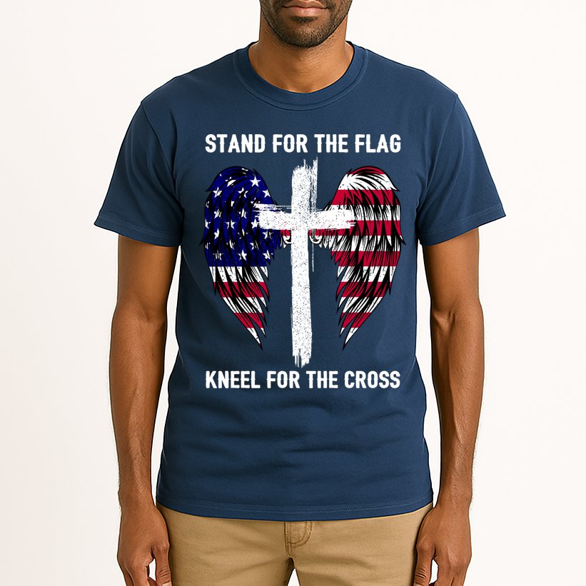 Stand For The Flag Kneel For The Cross USA Eagle Tall T-Shirt
