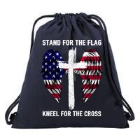 Stand For The Flag Kneel For The Cross USA Eagle Drawstring Bag