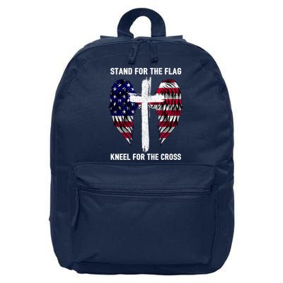 Stand For The Flag Kneel For The Cross USA Eagle 16 in Basic Backpack