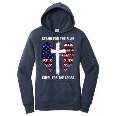 Stand For The Flag Kneel For The Cross USA Eagle Women's Pullover Hoodie