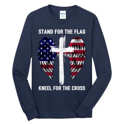Stand For The Flag Kneel For The Cross USA Eagle Tall Long Sleeve T-Shirt