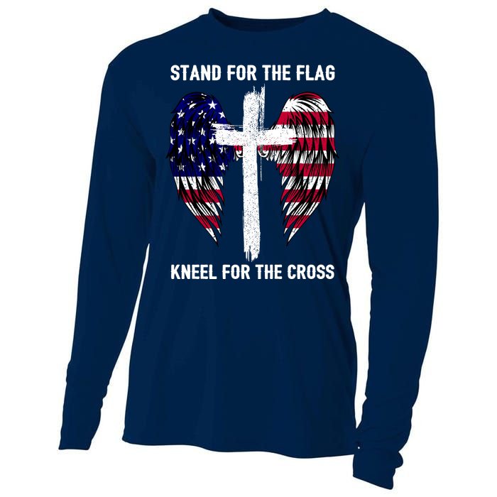 Stand For The Flag Kneel For The Cross USA Eagle Cooling Performance Long Sleeve Crew