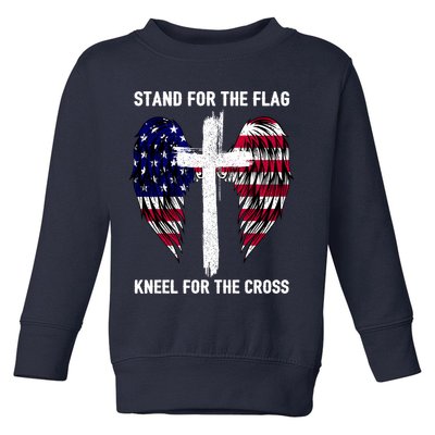 Stand For The Flag Kneel For The Cross USA Eagle Toddler Sweatshirt