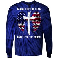 Stand For The Flag Kneel For The Cross USA Eagle Tie-Dye Long Sleeve Shirt