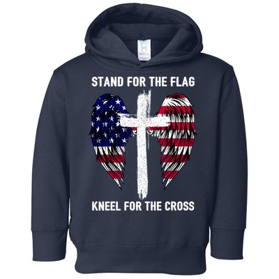 Stand For The Flag Kneel For The Cross USA Eagle Toddler Hoodie