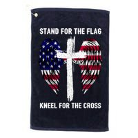 Stand For The Flag Kneel For The Cross USA Eagle Golf Towel
