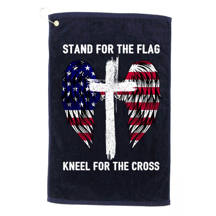 Stand For The Flag Kneel For The Cross USA Eagle Golf Towel