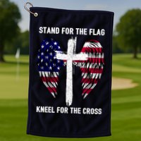 Stand For The Flag Kneel For The Cross USA Eagle Golf Towel