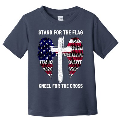 Stand For The Flag Kneel For The Cross USA Eagle Toddler T-Shirt