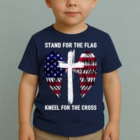 Stand For The Flag Kneel For The Cross USA Eagle Toddler T-Shirt