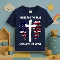 Stand For The Flag Kneel For The Cross USA Eagle Toddler T-Shirt