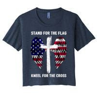 Stand For The Flag Kneel For The Cross USA Eagle Crop Top