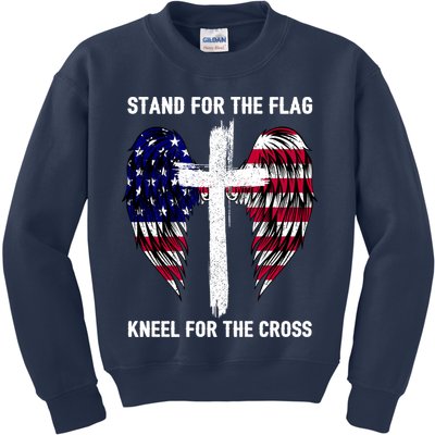 Stand For The Flag Kneel For The Cross USA Eagle Kids Sweatshirt