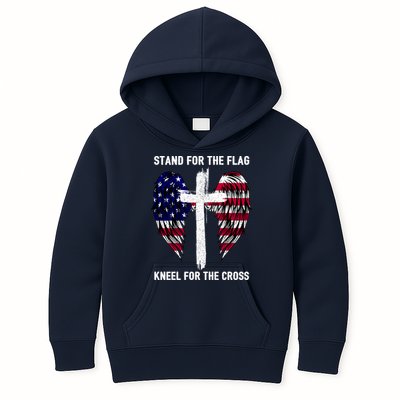 Stand For The Flag Kneel For The Cross USA Eagle Kids Hoodie