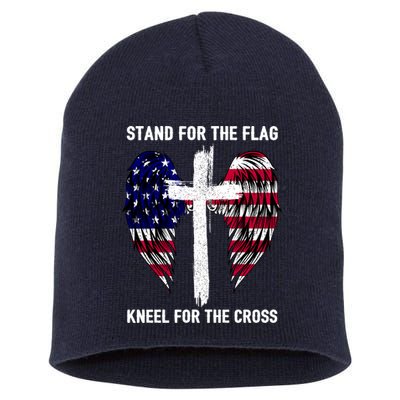 Stand For The Flag Kneel For The Cross USA Eagle Short Acrylic Beanie