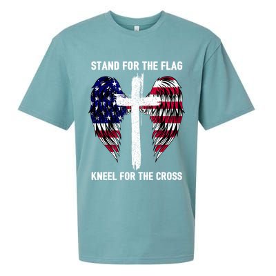 Stand For The Flag Kneel For The Cross USA Eagle Sueded Cloud Jersey T-Shirt
