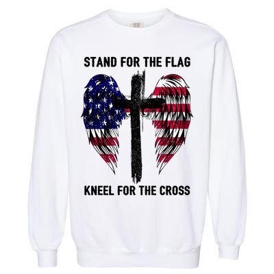 Stand For The Flag Kneel For The Cross USA Eagle Garment-Dyed Sweatshirt