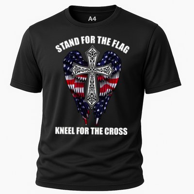 Stand For the Flag Kneel for the Cross USA Eagle Wings Performance Shirt