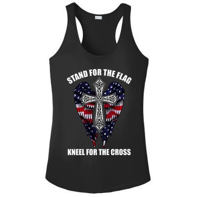 Stand For the Flag Kneel for the Cross USA Eagle Wings Ladies PosiCharge Competitor Racerback Tank