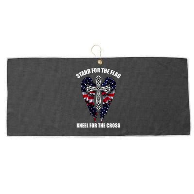 Stand For the Flag Kneel for the Cross USA Eagle Wings Large Microfiber Waffle Golf Towel