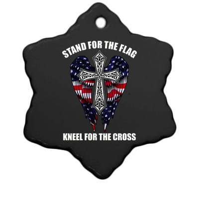 Stand For the Flag Kneel for the Cross USA Eagle Wings Ceramic Star Ornament