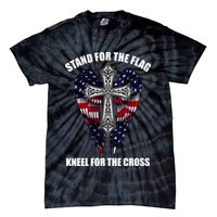 Stand For the Flag Kneel for the Cross USA Eagle Wings Tie-Dye T-Shirt