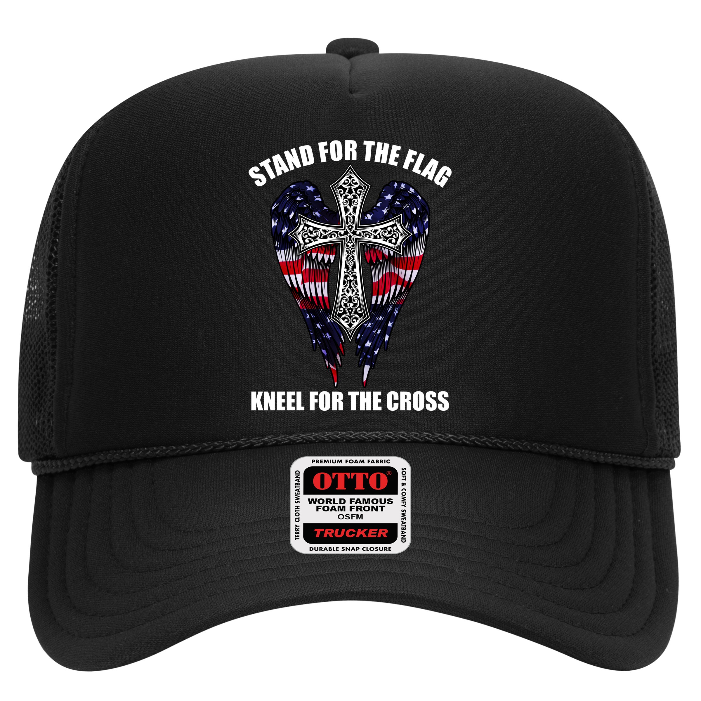 Stand For the Flag Kneel for the Cross USA Eagle Wings Hat