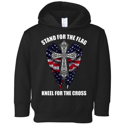 Stand For the Flag Kneel for the Cross USA Eagle Wings Toddler Hoodie