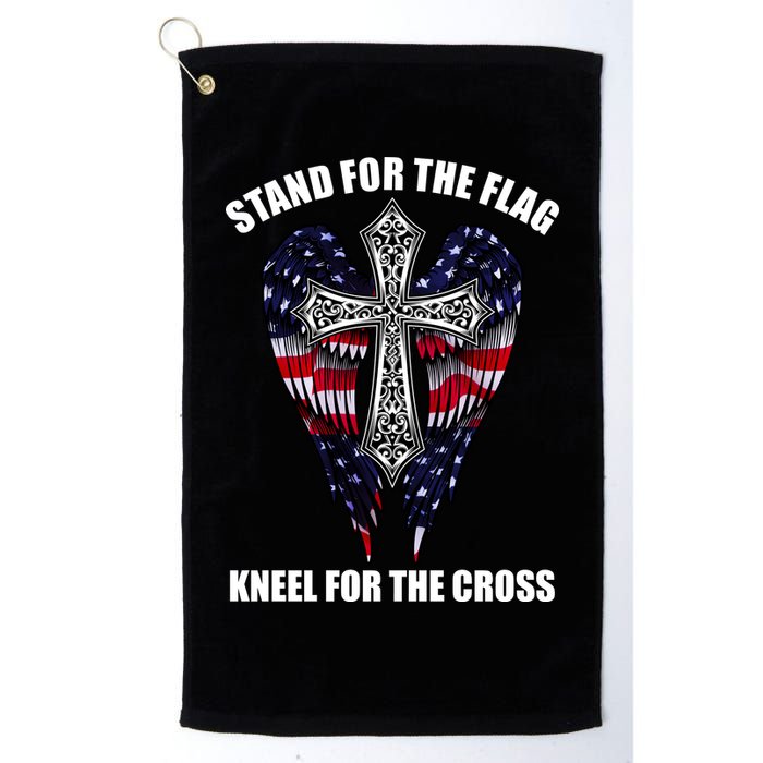 Stand For the Flag Kneel for the Cross USA Eagle Wings Golf Towel
