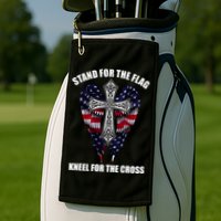 Stand For the Flag Kneel for the Cross USA Eagle Wings Golf Towel