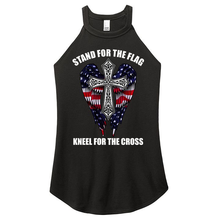 Stand For the Flag Kneel for the Cross USA Eagle Wings Women's Perfect Tri Rocker Tank