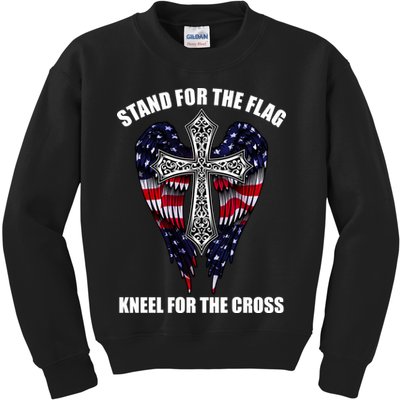 Stand For the Flag Kneel for the Cross USA Eagle Wings Kids Sweatshirt