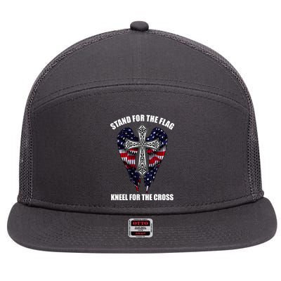 Stand For the Flag Kneel for the Cross USA Eagle Wings 7 Panel Mesh Trucker Snapback Hat