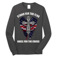 Stand For the Flag Kneel for the Cross USA Eagle Wings Long Sleeve Shirt