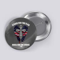 Stand For the Flag Kneel for the Cross USA Eagle Wings Button