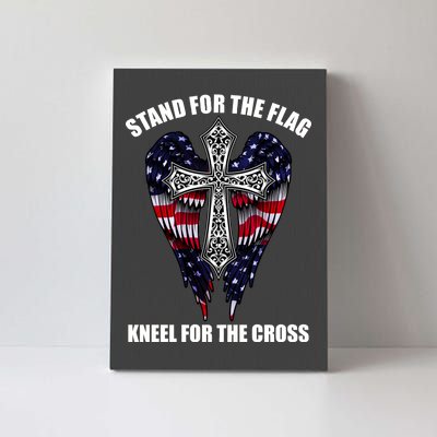 Stand For the Flag Kneel for the Cross USA Eagle Wings Canvas