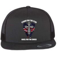 Stand For the Flag Kneel for the Cross USA Eagle Wings Flat Bill Trucker Hat