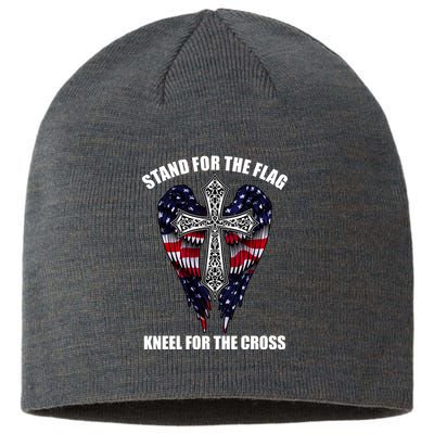 Stand For the Flag Kneel for the Cross USA Eagle Wings Sustainable Beanie