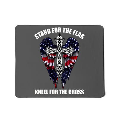 Stand For the Flag Kneel for the Cross USA Eagle Wings Mousepad