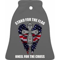 Stand For the Flag Kneel for the Cross USA Eagle Wings Ceramic Bell Ornament