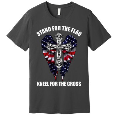 Stand For the Flag Kneel for the Cross USA Eagle Wings Premium T-Shirt
