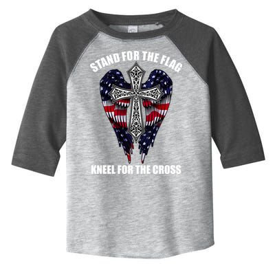 Stand For the Flag Kneel for the Cross USA Eagle Wings Toddler Fine Jersey T-Shirt