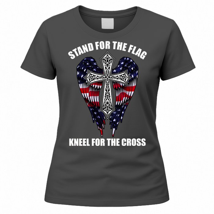 Stand For the Flag Kneel for the Cross USA Eagle Wings Women's T-Shirt