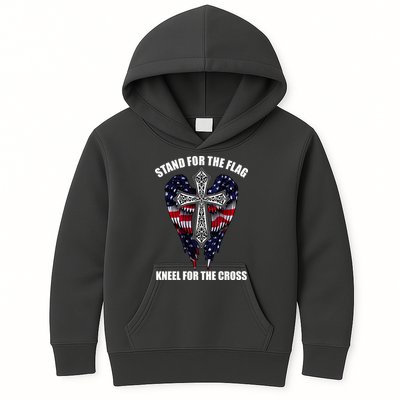 Stand For the Flag Kneel for the Cross USA Eagle Wings Kids Hoodie