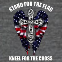 Stand For the Flag Kneel for the Cross USA Eagle Wings Short Acrylic Beanie