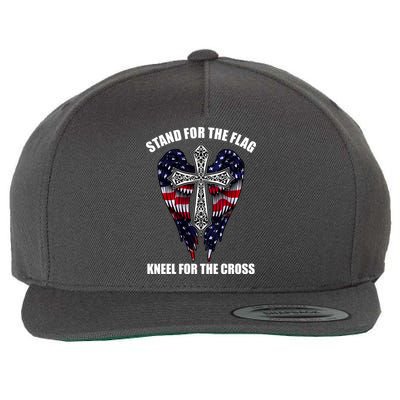 Stand For the Flag Kneel for the Cross USA Eagle Wings Wool Snapback Cap