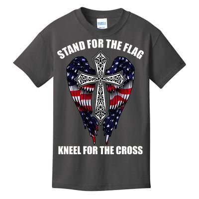 Stand For the Flag Kneel for the Cross USA Eagle Wings Kids T-Shirt